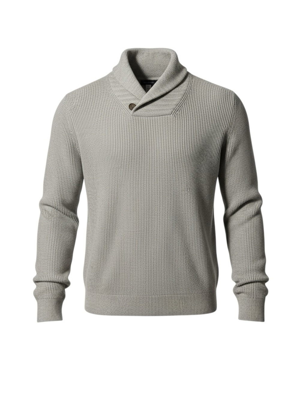 Men's Shawl Collar Knit Sweater - Light Gray